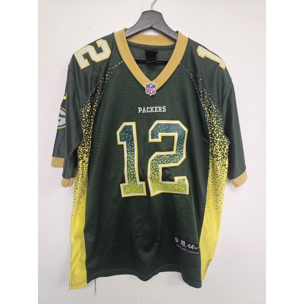 Green Bay Packers Jersey Mens Large Green NFL Football Aaron Rodgers 12 Nike